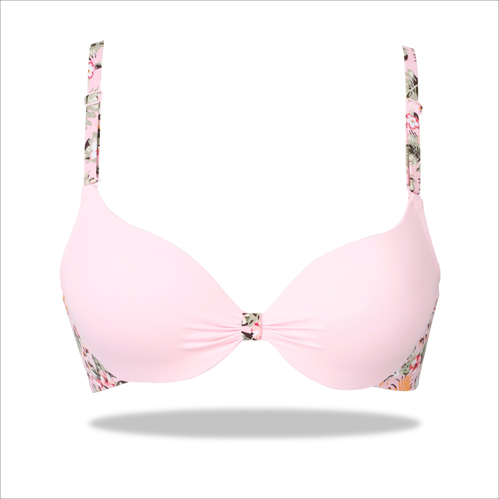 Red Padded Printed Floral Essence with Stretchable Straps