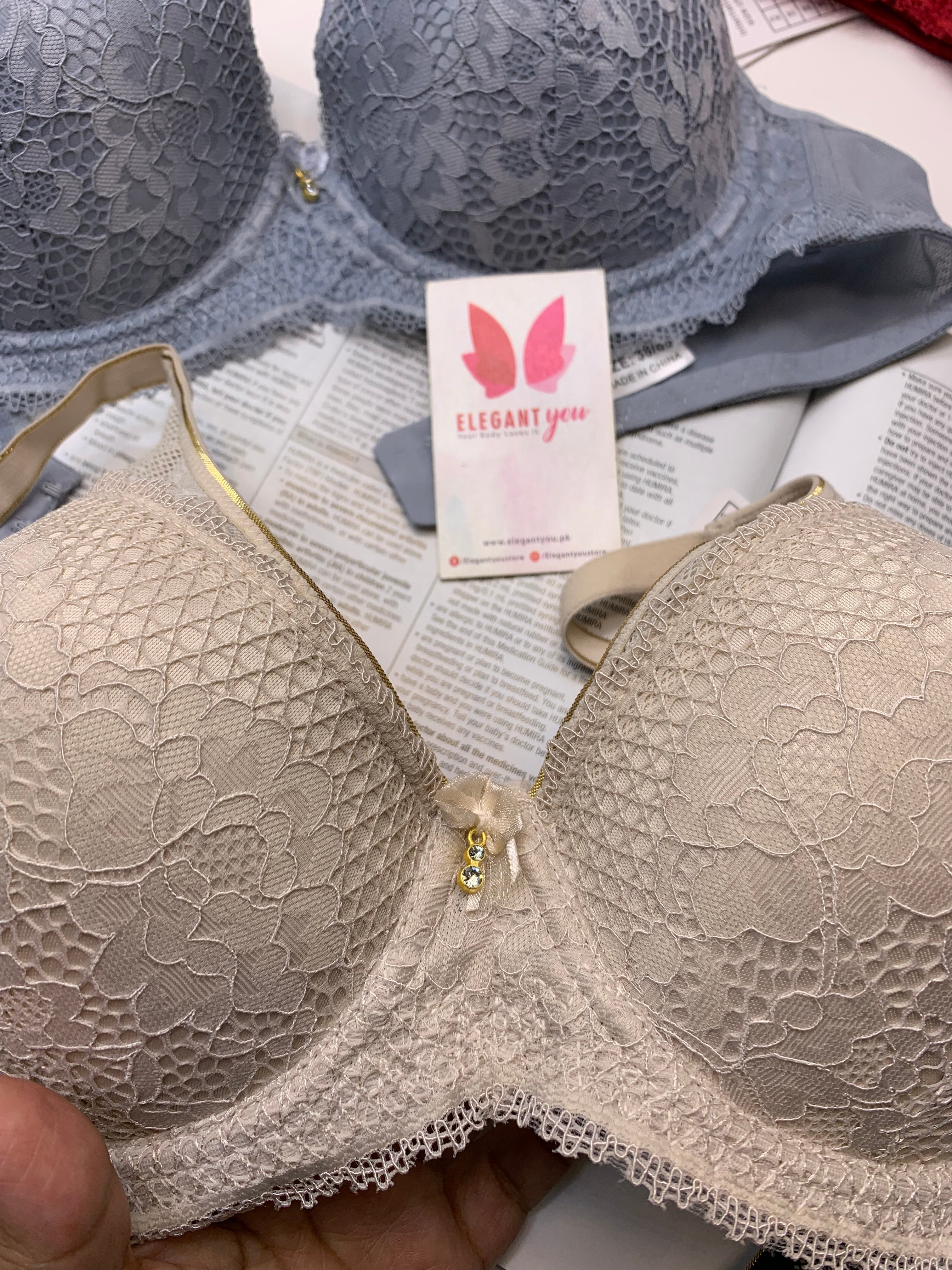 (34-40)B/C  Elegant Single Padded Push-up Lace Bridal Bra (142)