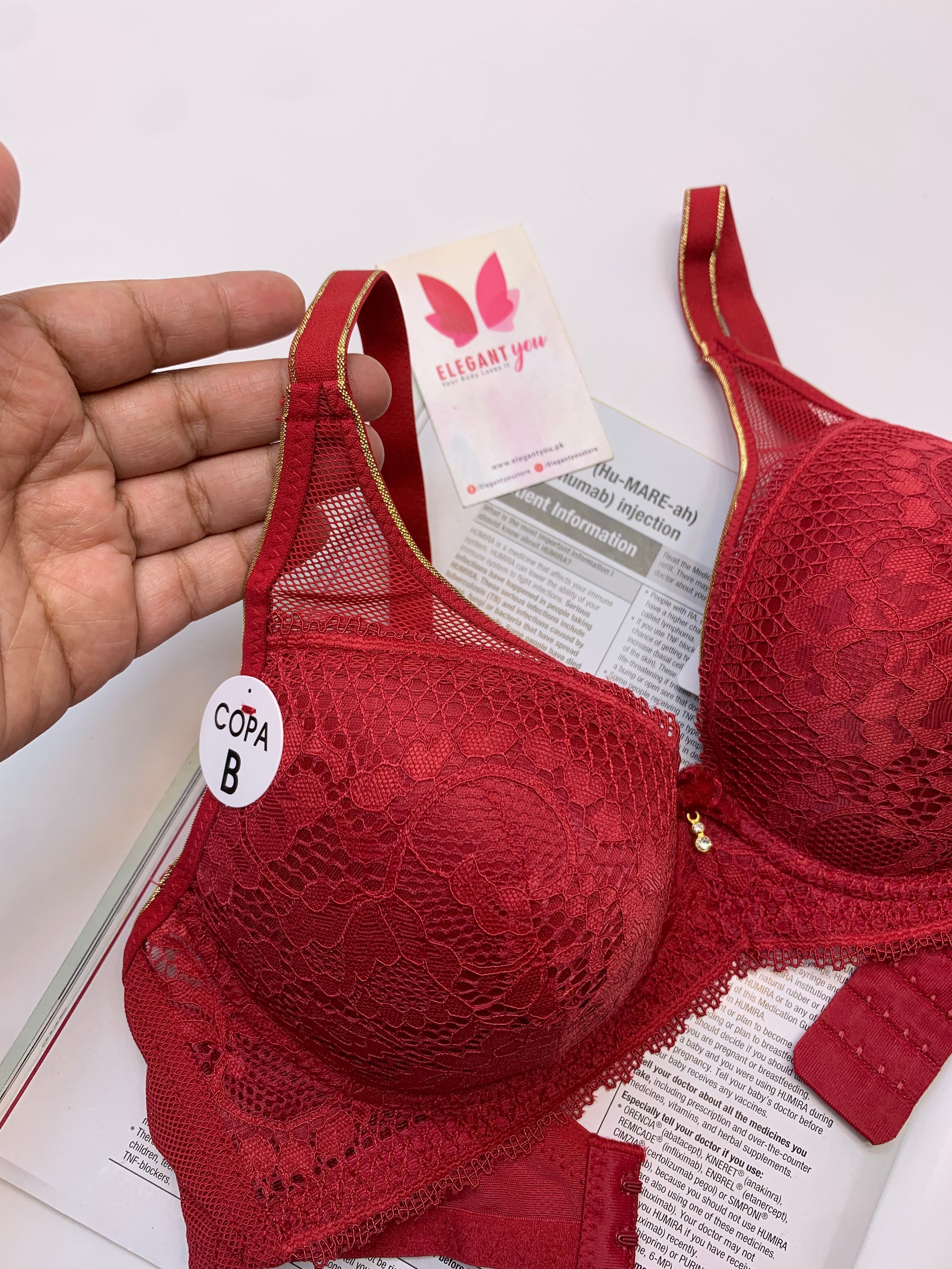 (34-40)B/C  Elegant Single Padded Push-up Lace Bridal Bra (142)