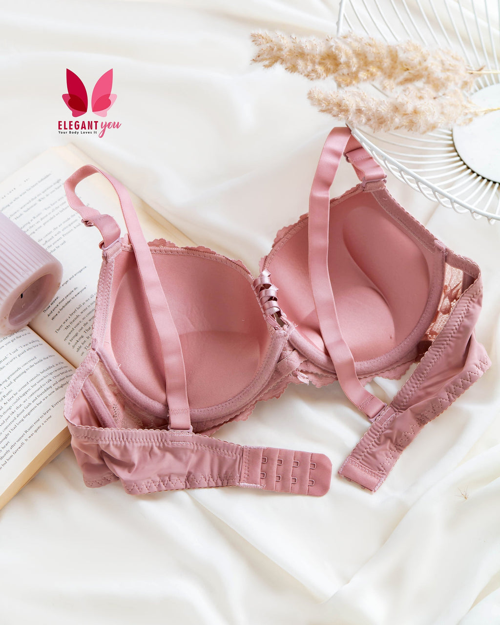(38&40)C Cup Size Double Padded Wired Flower Pattern Bra (156)*