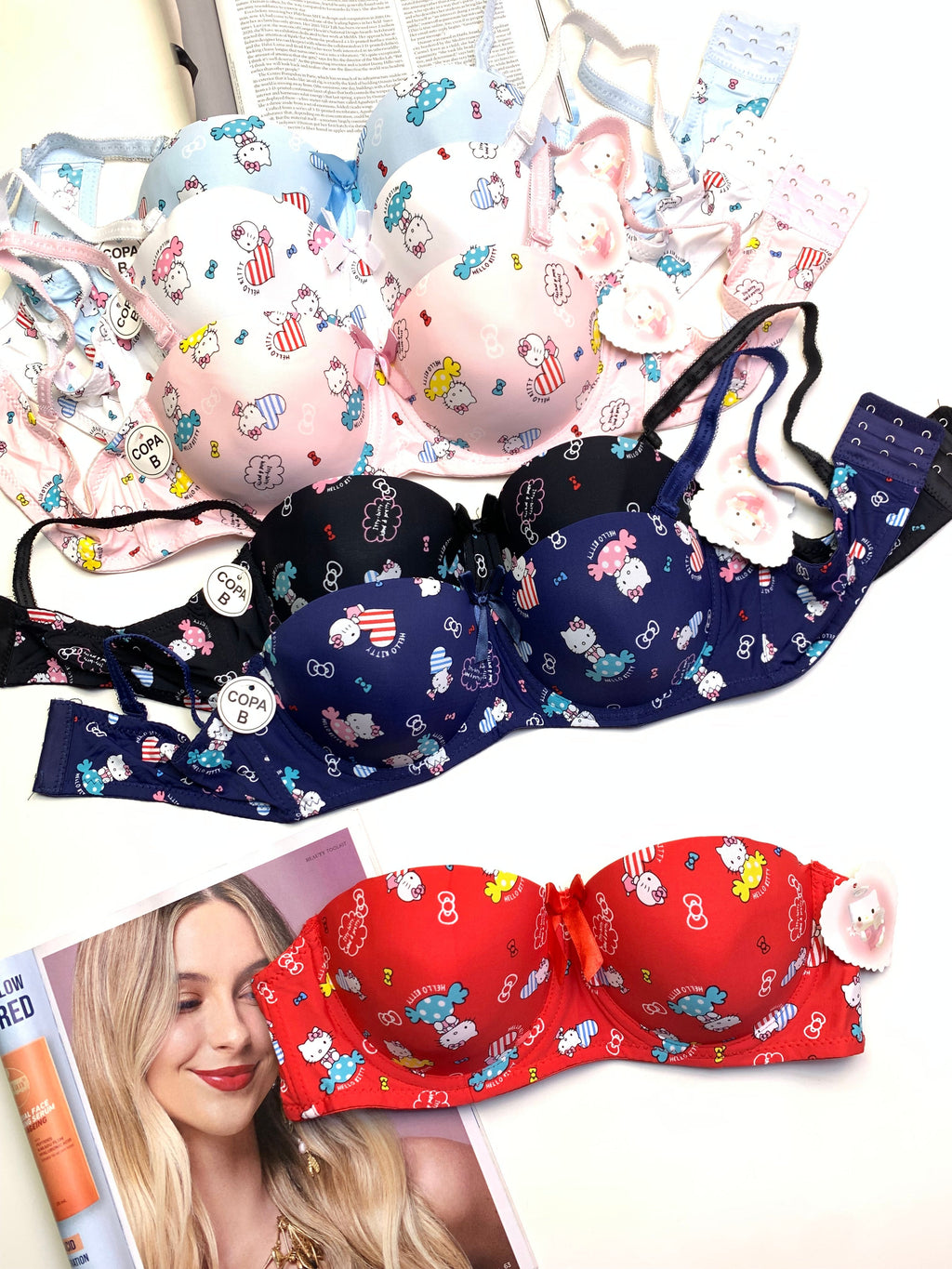 (36-42) Hello Kitty Half Cup Soft Push-up bra (173)*