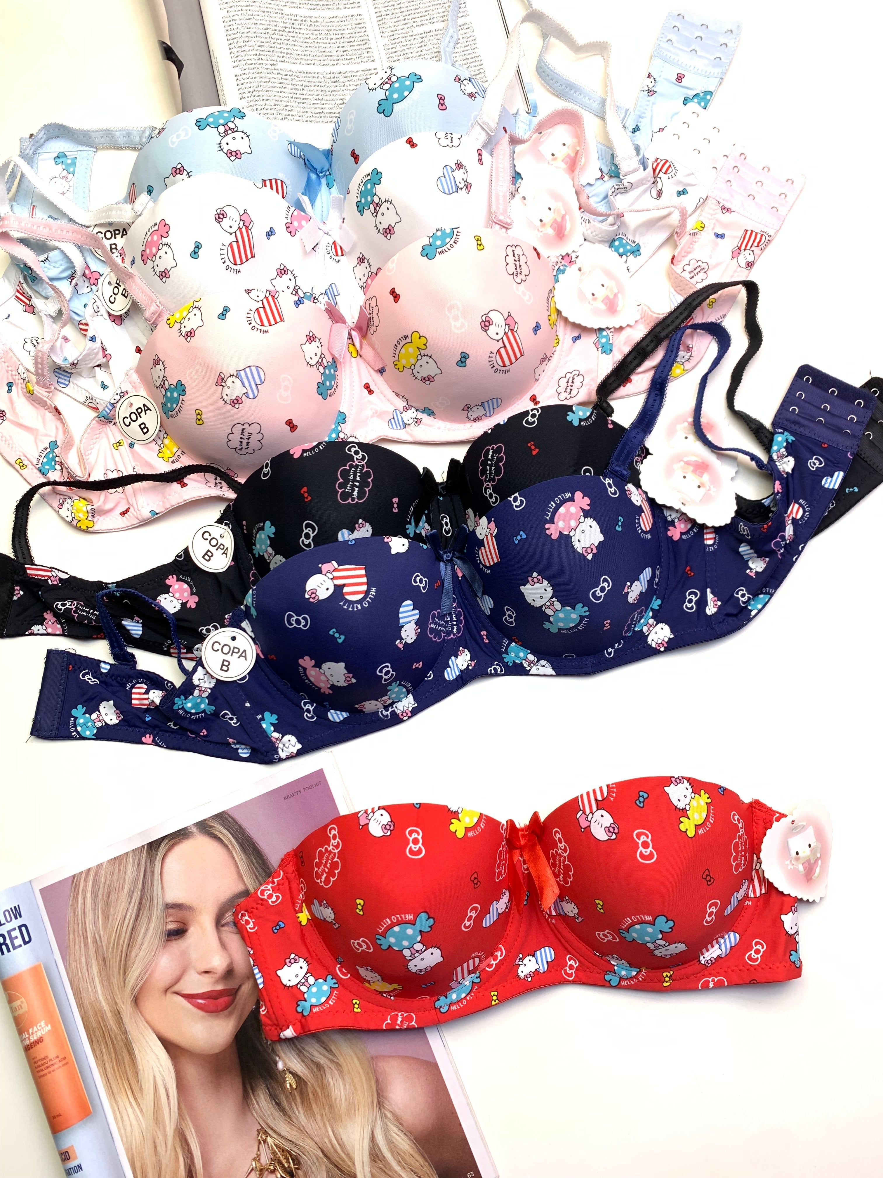 (36-42) Hello Kitty Half Cup Soft Push-up bra (173)*