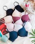(32-36)b Elegant Lace Strap Double Padded Pushup Wire Bra (132)