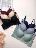 (36-40)B Elegant Padded Push-up Lace Bridal Bra(143)*