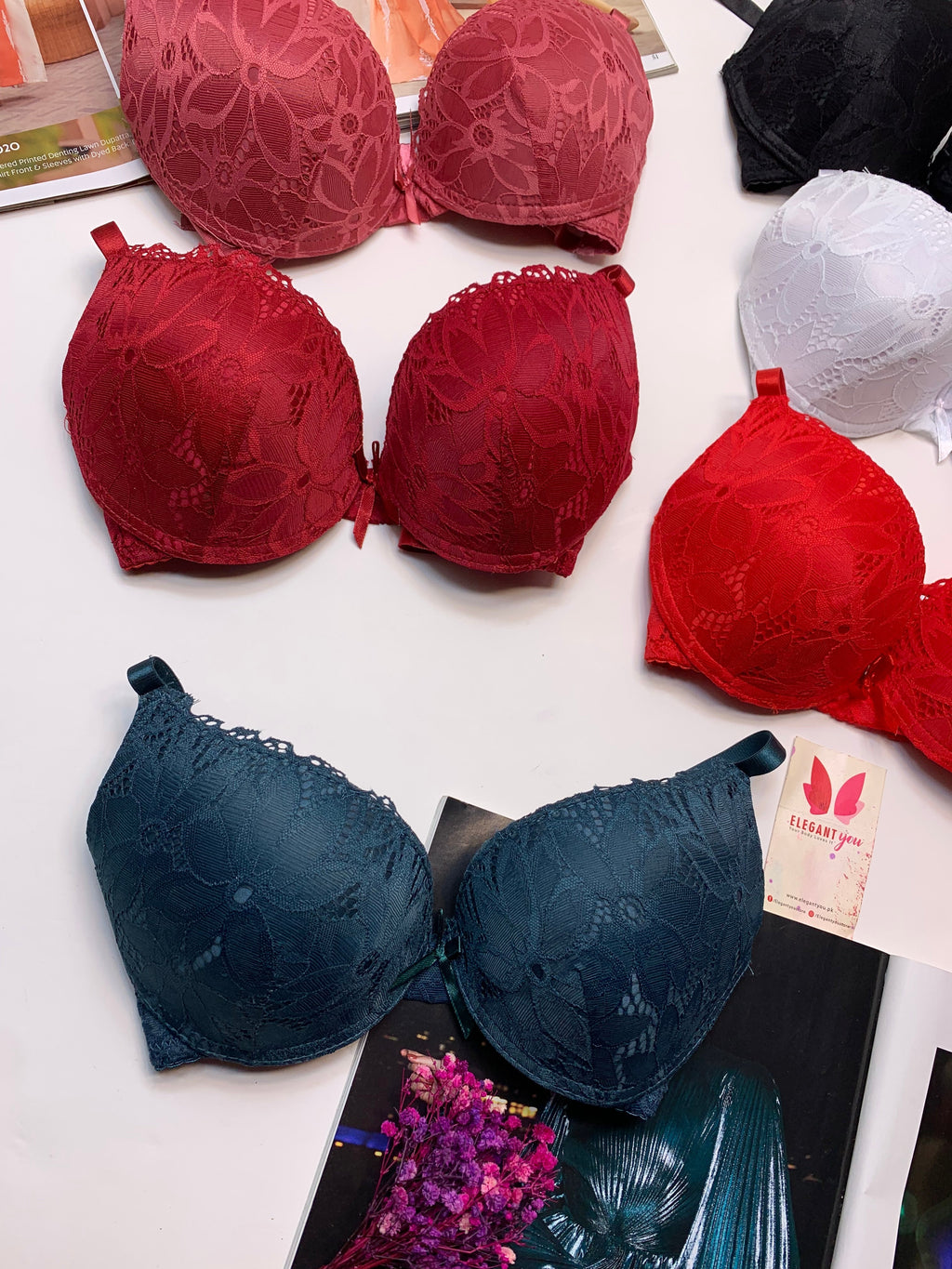 (36-42)B Padded Pushup Fancy Strap Bra (136)*