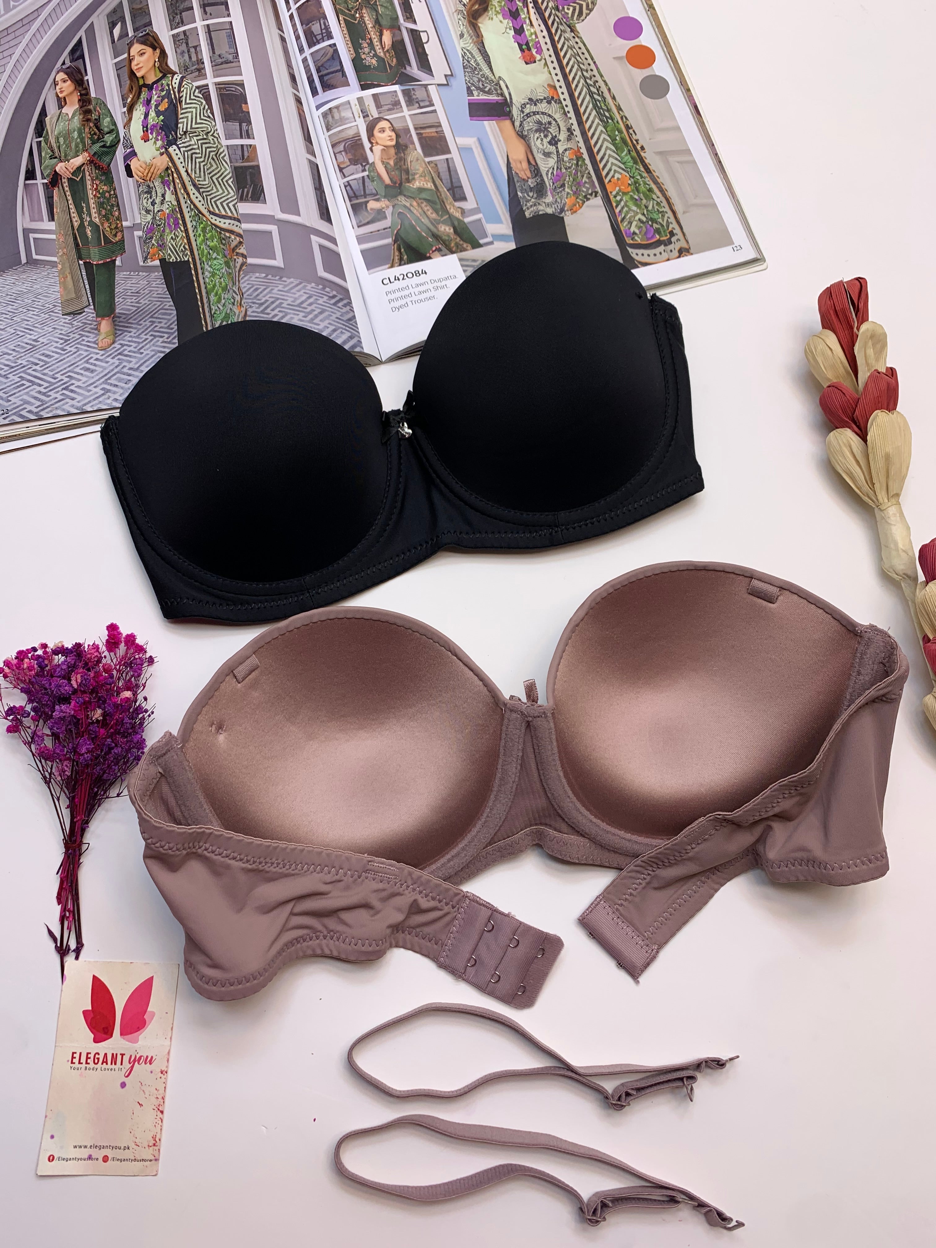 (36-42)C  Plain Half Cup C Cupsize Padded Bra(146)*