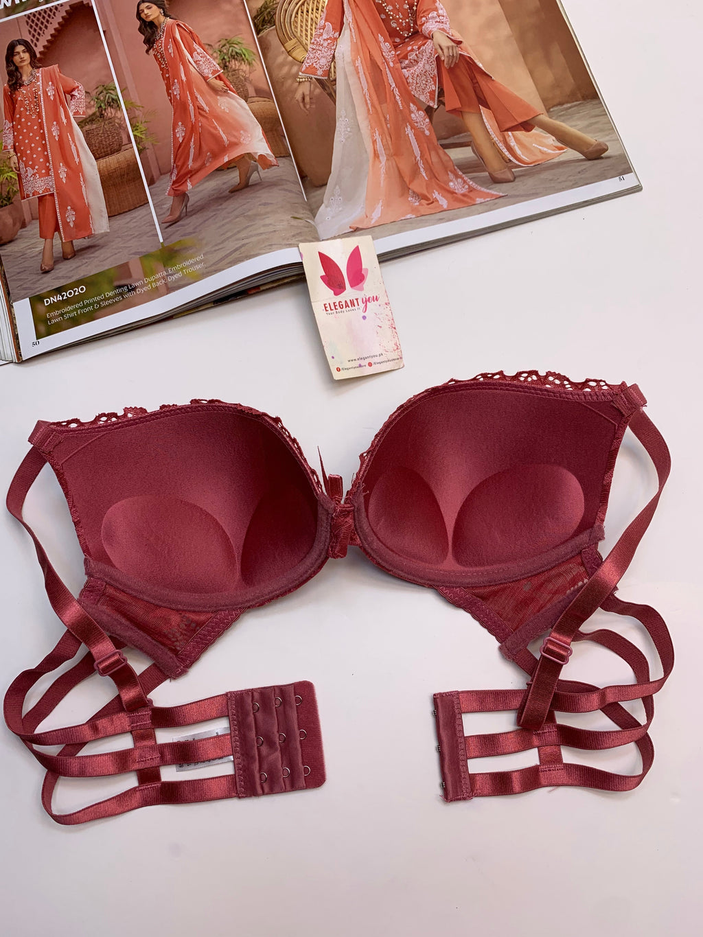 (36-42)B Padded Pushup Fancy Strap Bra (136)*