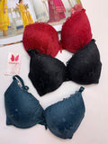 (36-42)B Padded Pushup Fancy Strap Bra (136)*