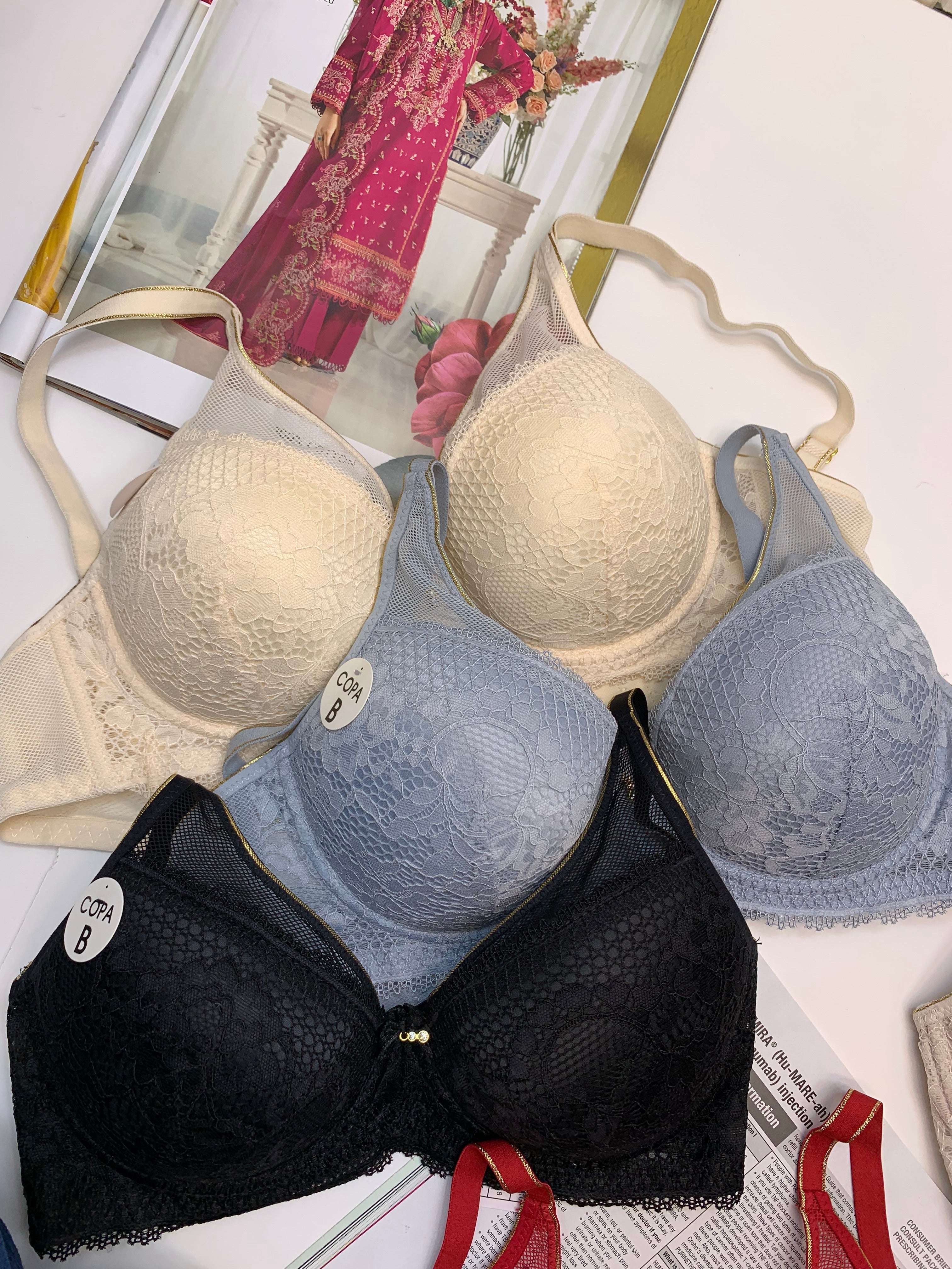 (34-40)B/C  Elegant Single Padded Push-up Lace Bridal Bra (142)