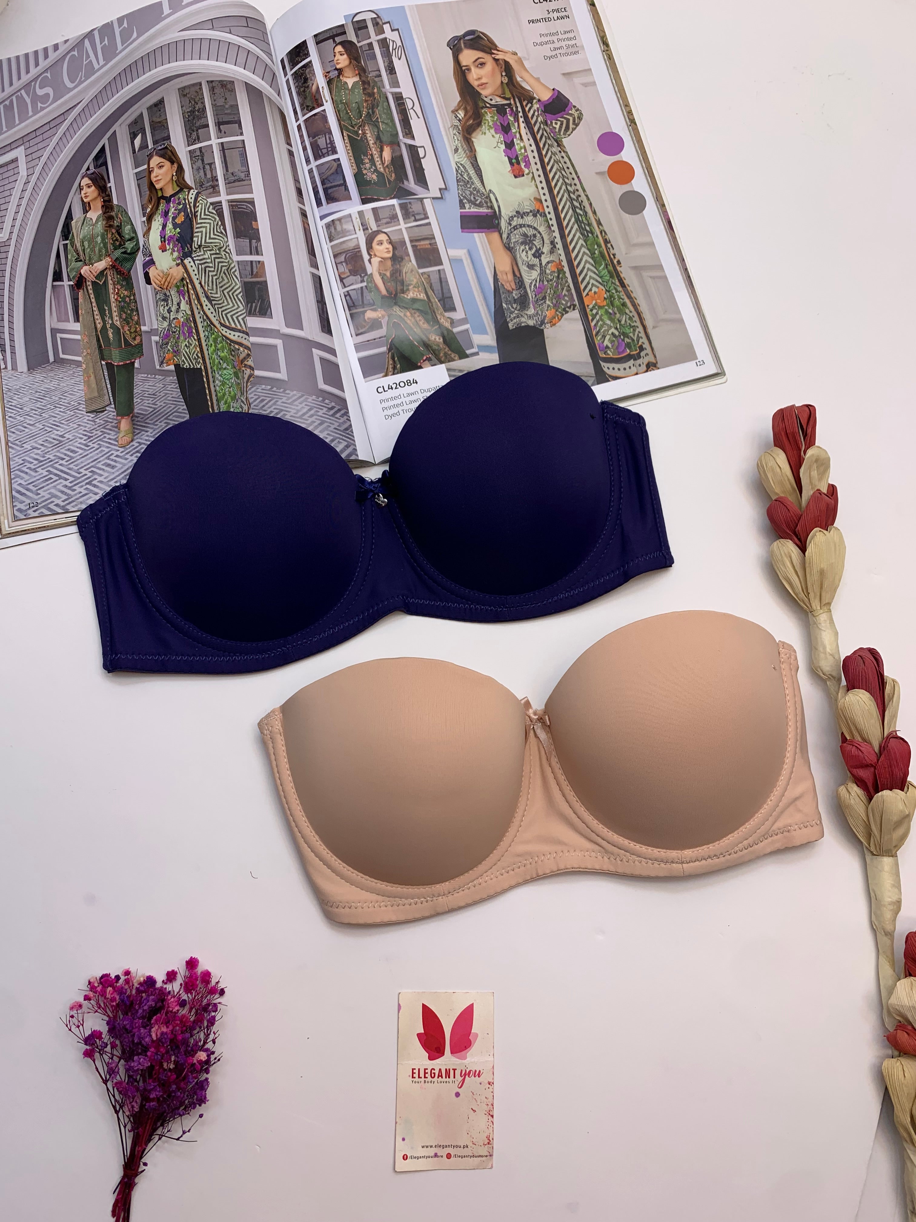 (36-42)C  Plain Half Cup C Cupsize Padded Bra(146)*