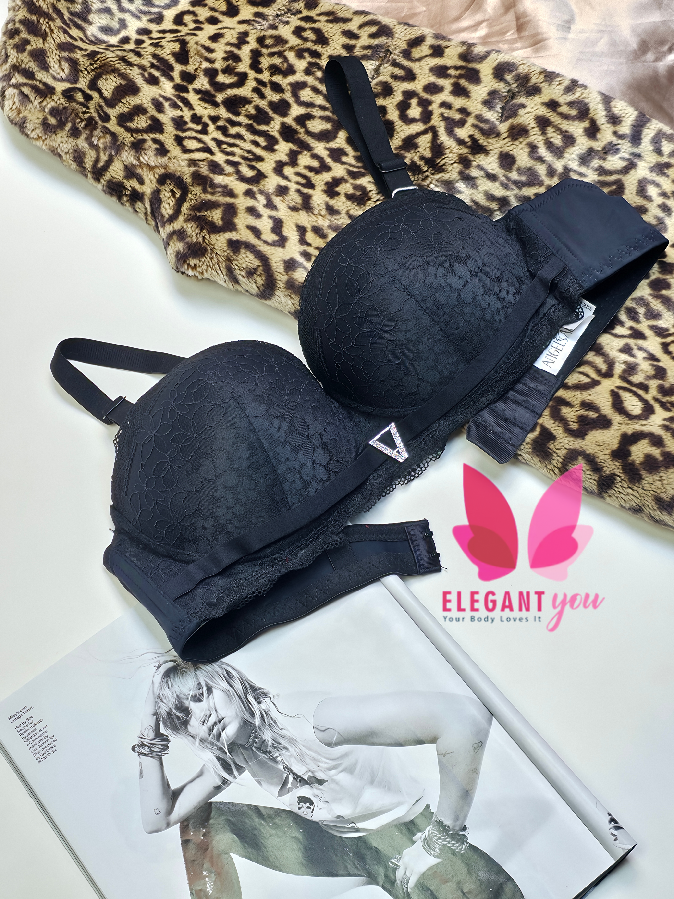 (36-42)size Half Cup Shape Padded Push up Wired Flower Pattern Bra(149)*