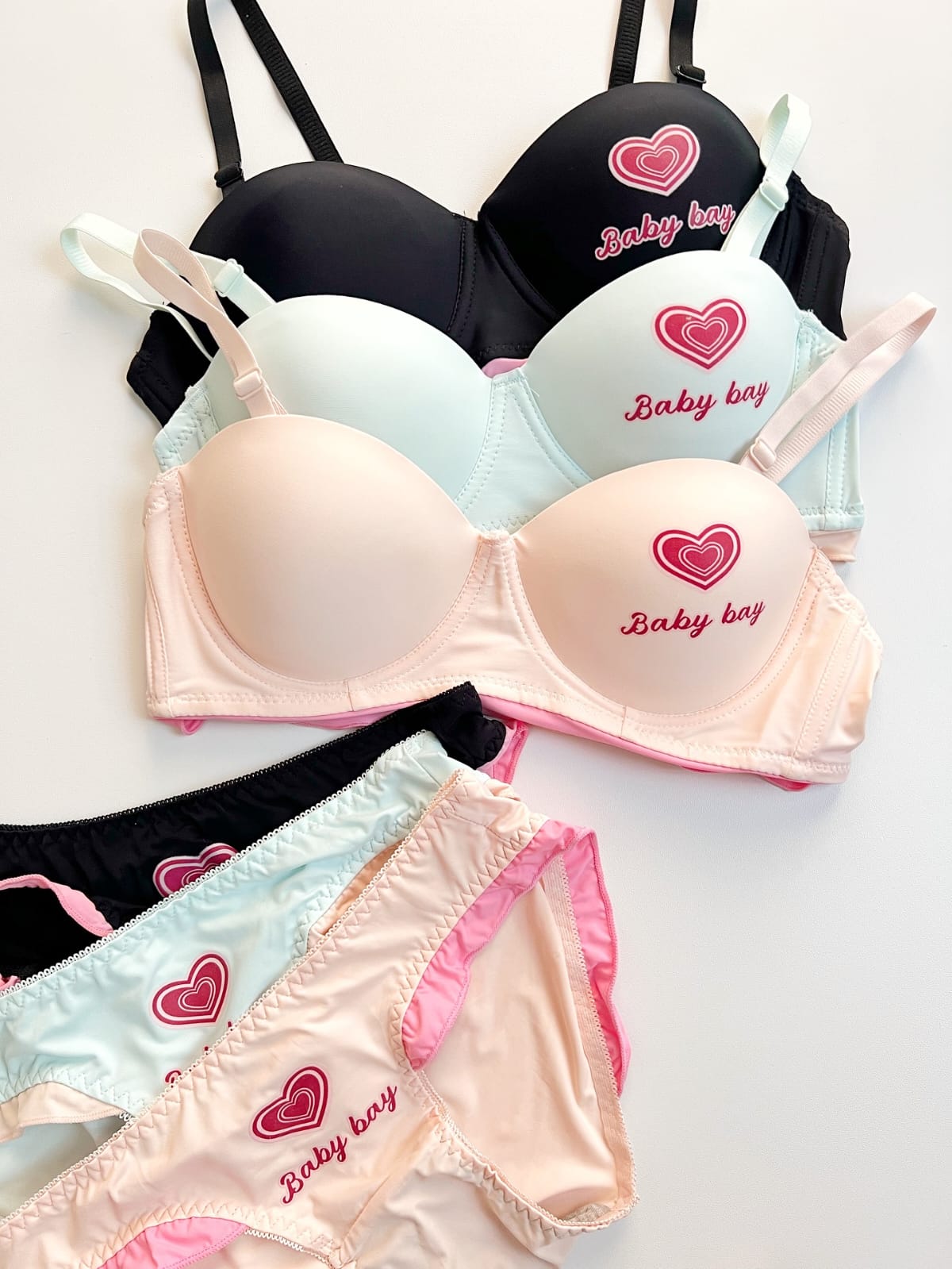 3 Pieces Baby Bra Set | Soft & Comfortable Innerwear Set