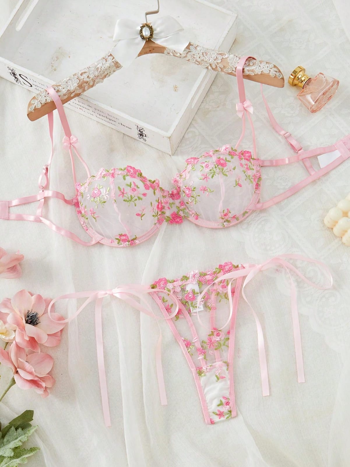 Premium Floral Embroidered Bra & Panty Set