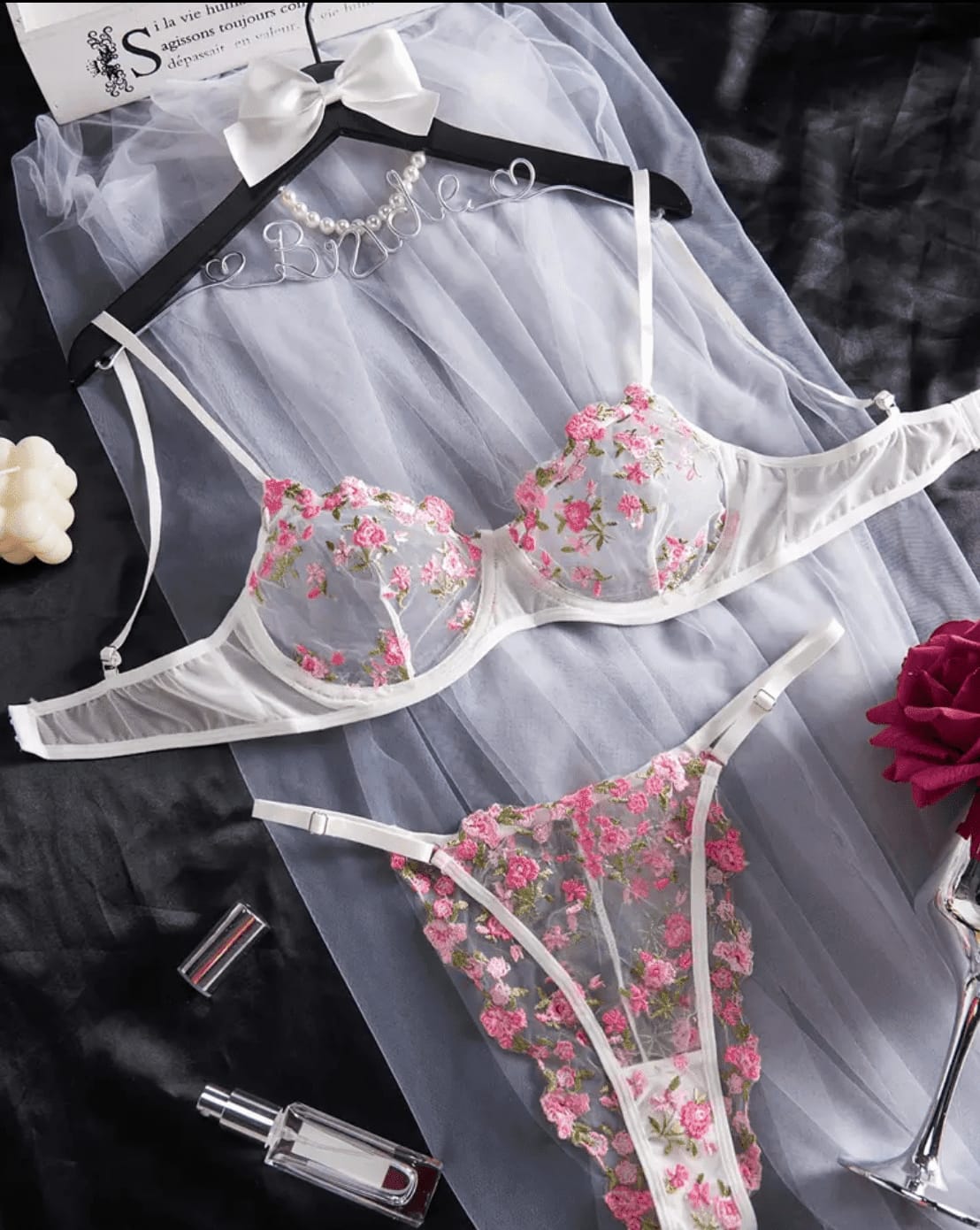 Premium Floral Embroidered Bra & Panty Set
