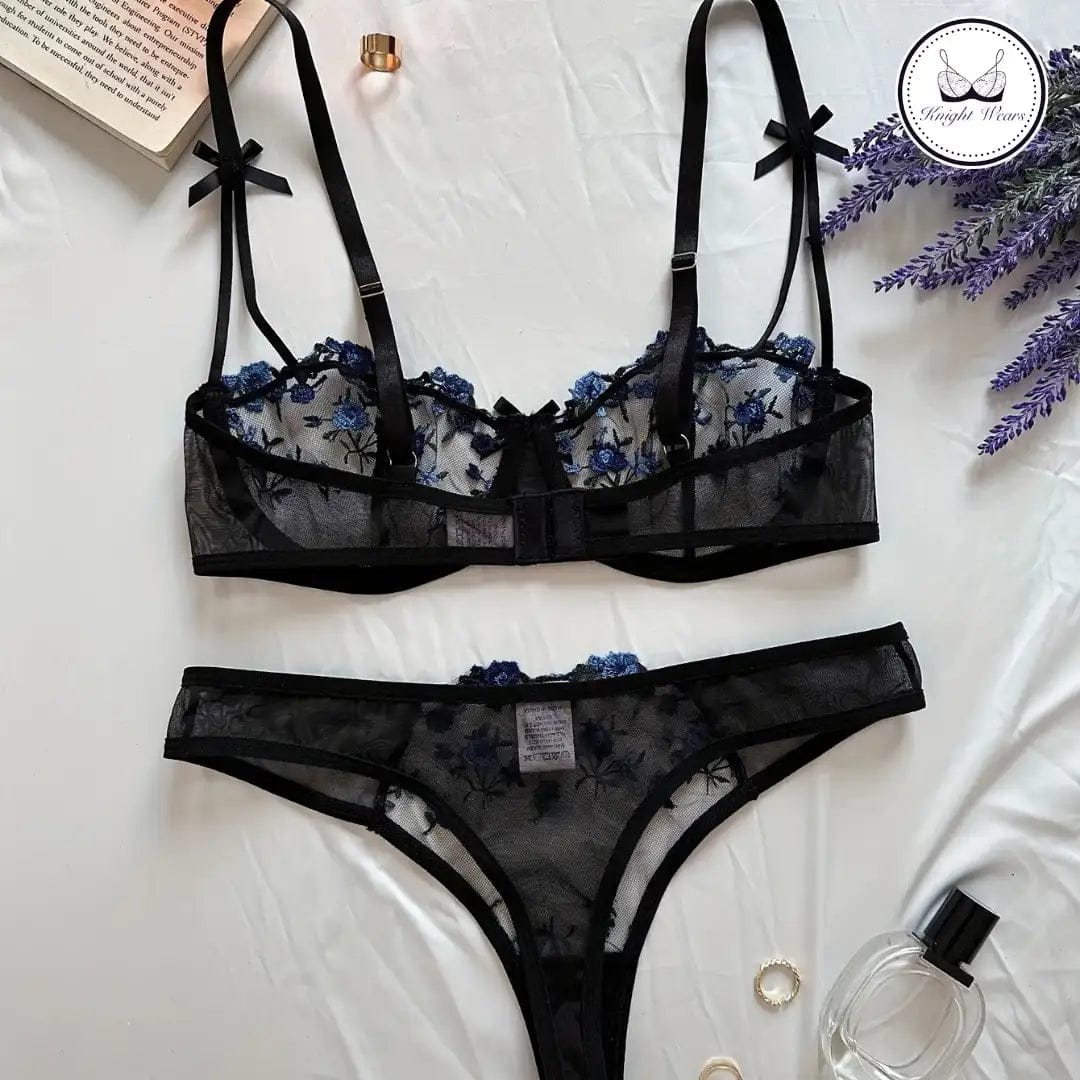 Floral Embroidered Sheer Mesh Underwire Lingerie Set🌸 Summer Collection Special 🔥 BUY 1 GET 2 FREE 🔥