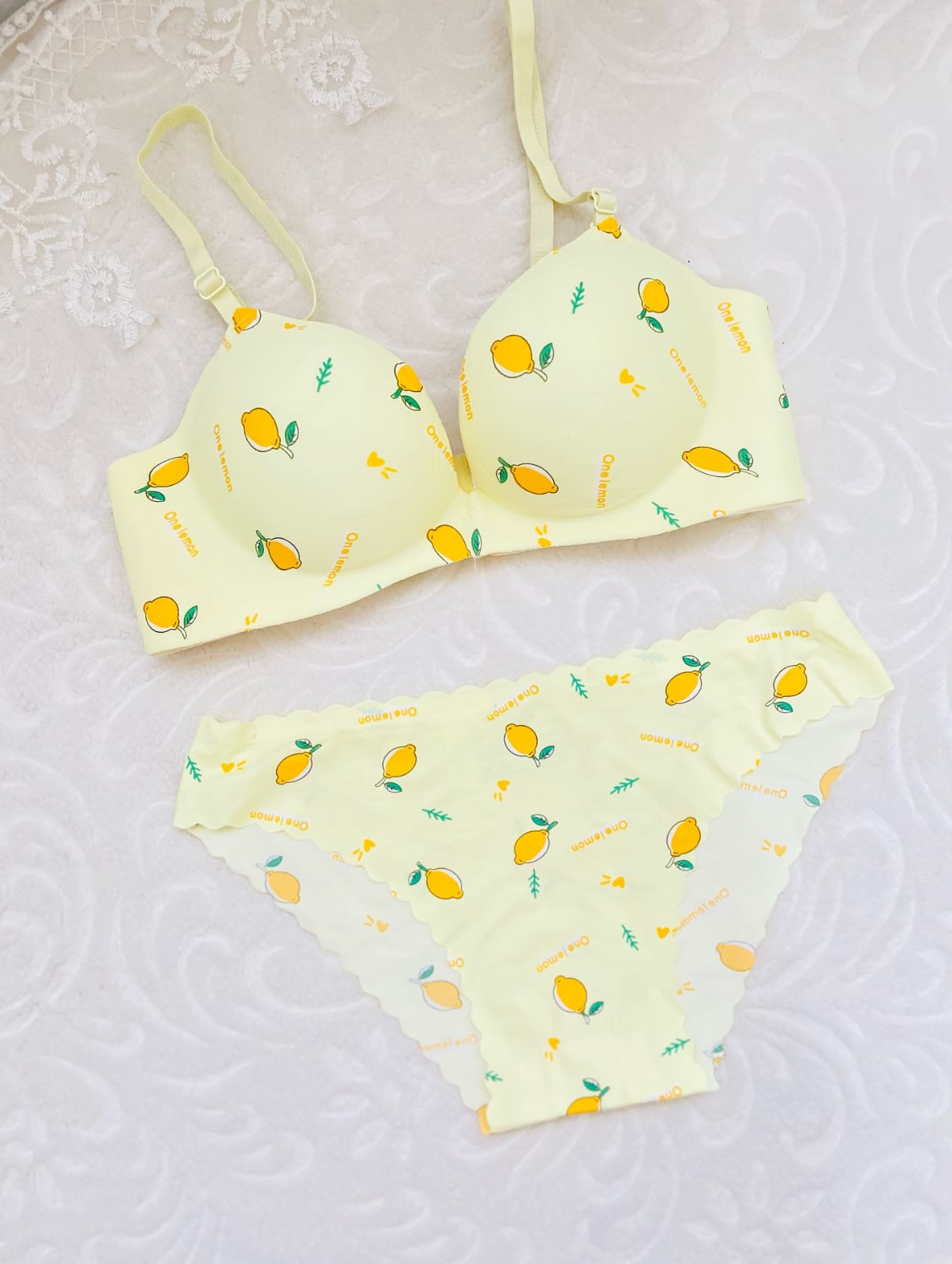 Strawberry Print Soft Comfort Bra Set 🍓