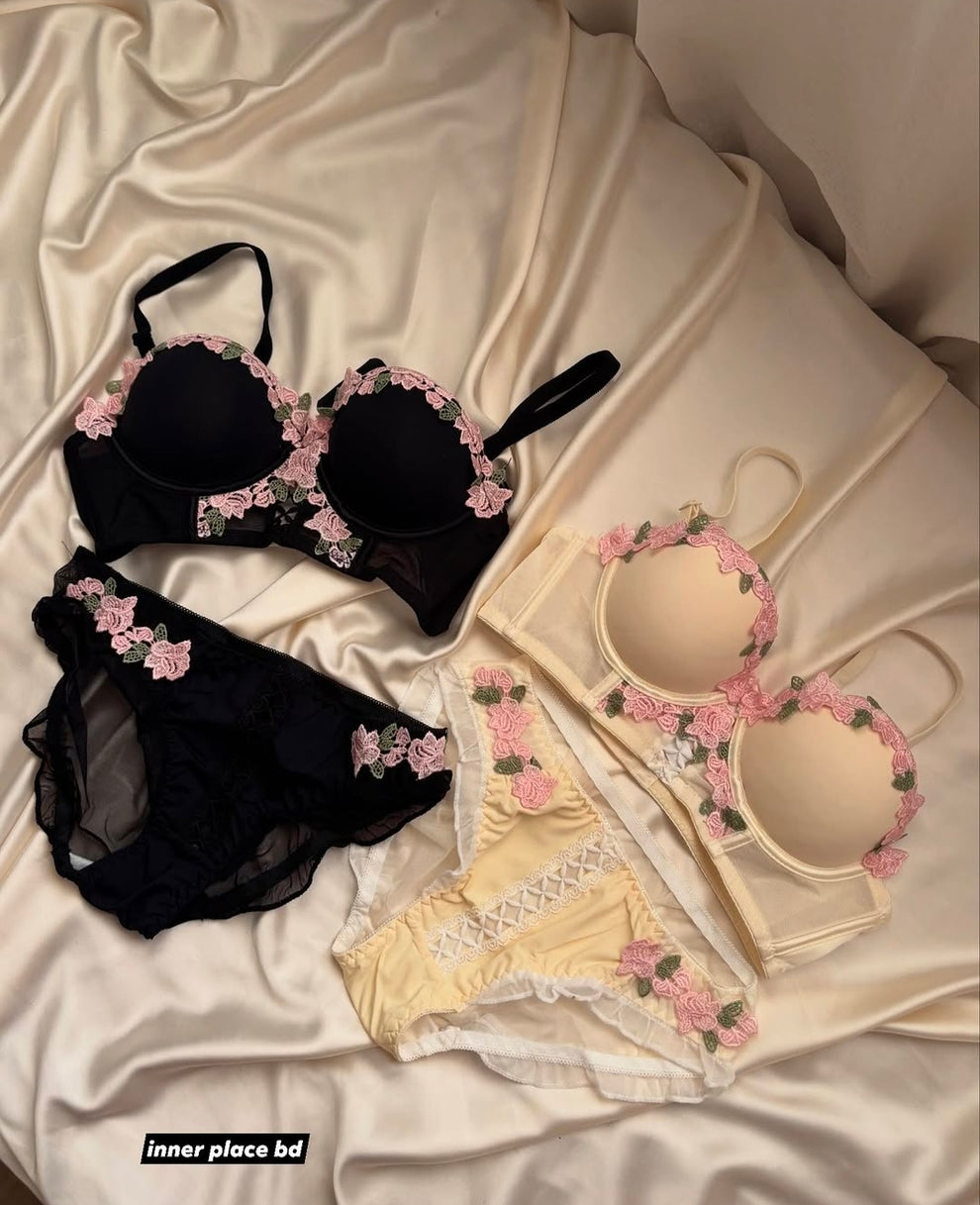 Elegant Embroidered Bra & Panty
