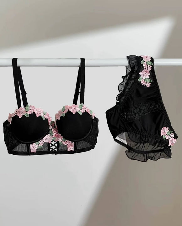 Elegant Embroidered Bra & Panty