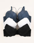 (34-38)b Criss Cross Strip Double Padded Pushup Lacy Bra(132)*