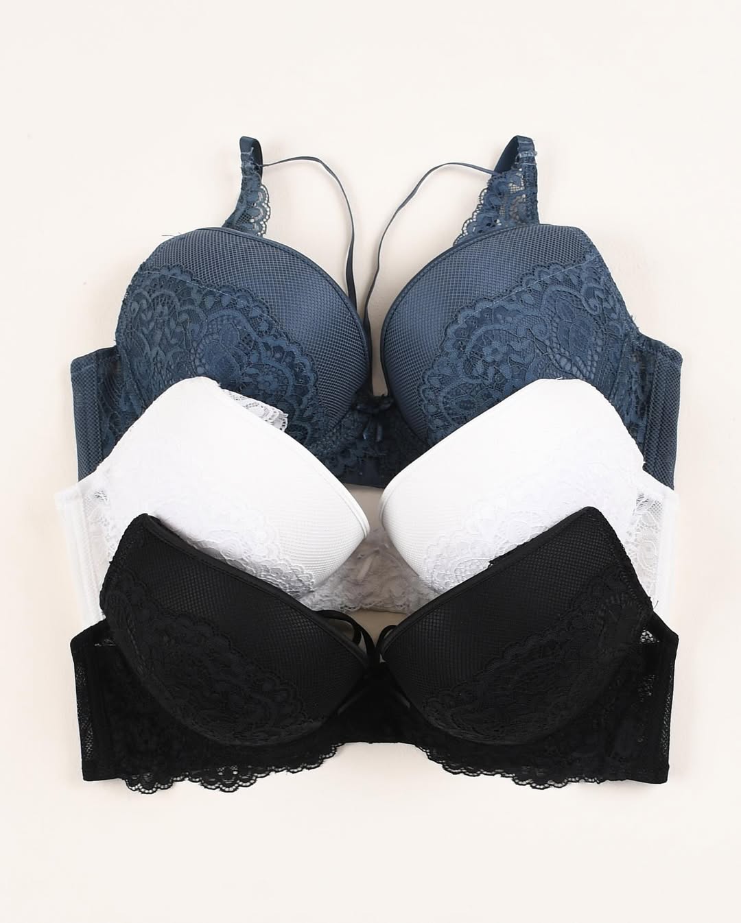(34-38)b Criss Cross Strip Double Padded Pushup Lacy Bra(132)*