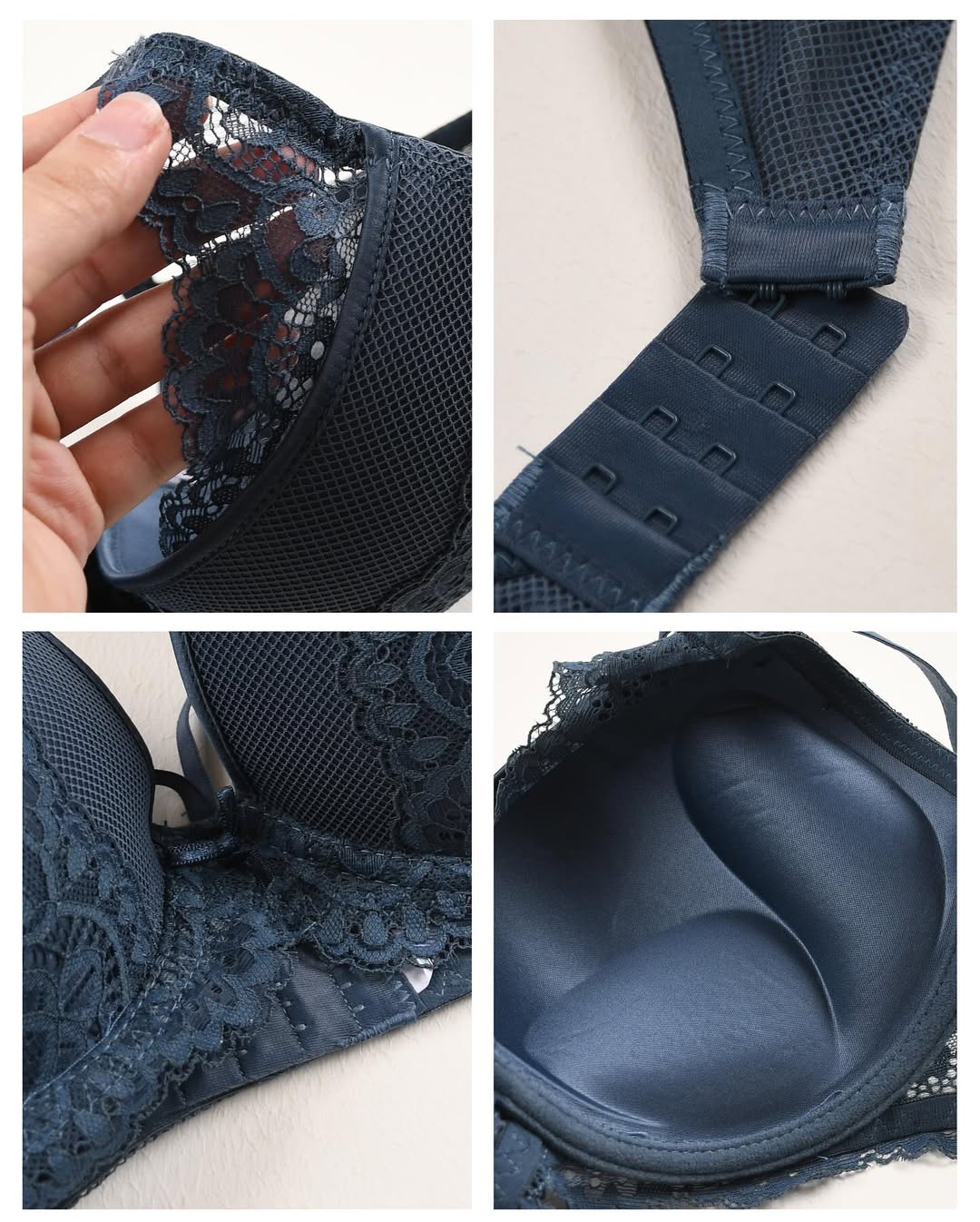 (34-38)b Criss Cross Strip Double Padded Pushup Lacy Bra(132)*
