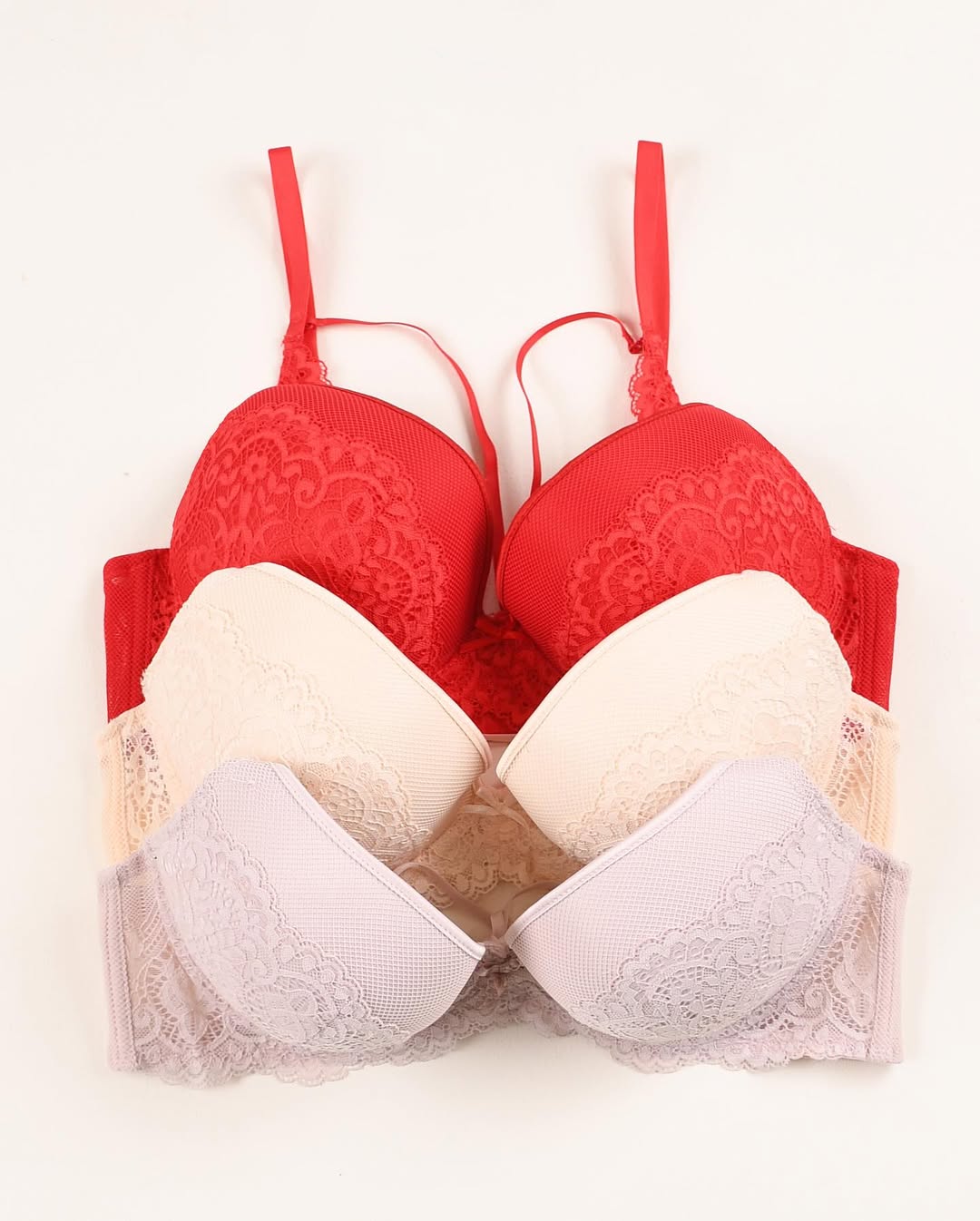 (34-38)b Criss Cross Strip Double Padded Pushup Lacy Bra(132)*