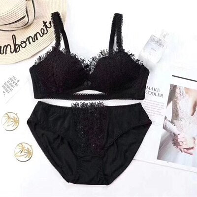 Half Cup Lace Bra Set