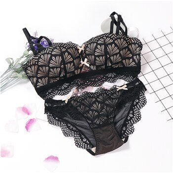 Flowers Lace Bra Set