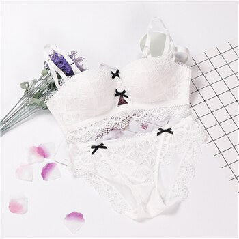 Flowers Lace Bra Set