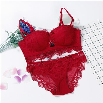 Flowers Lace Bra Set