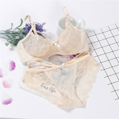 Transparent Cute Bra Set