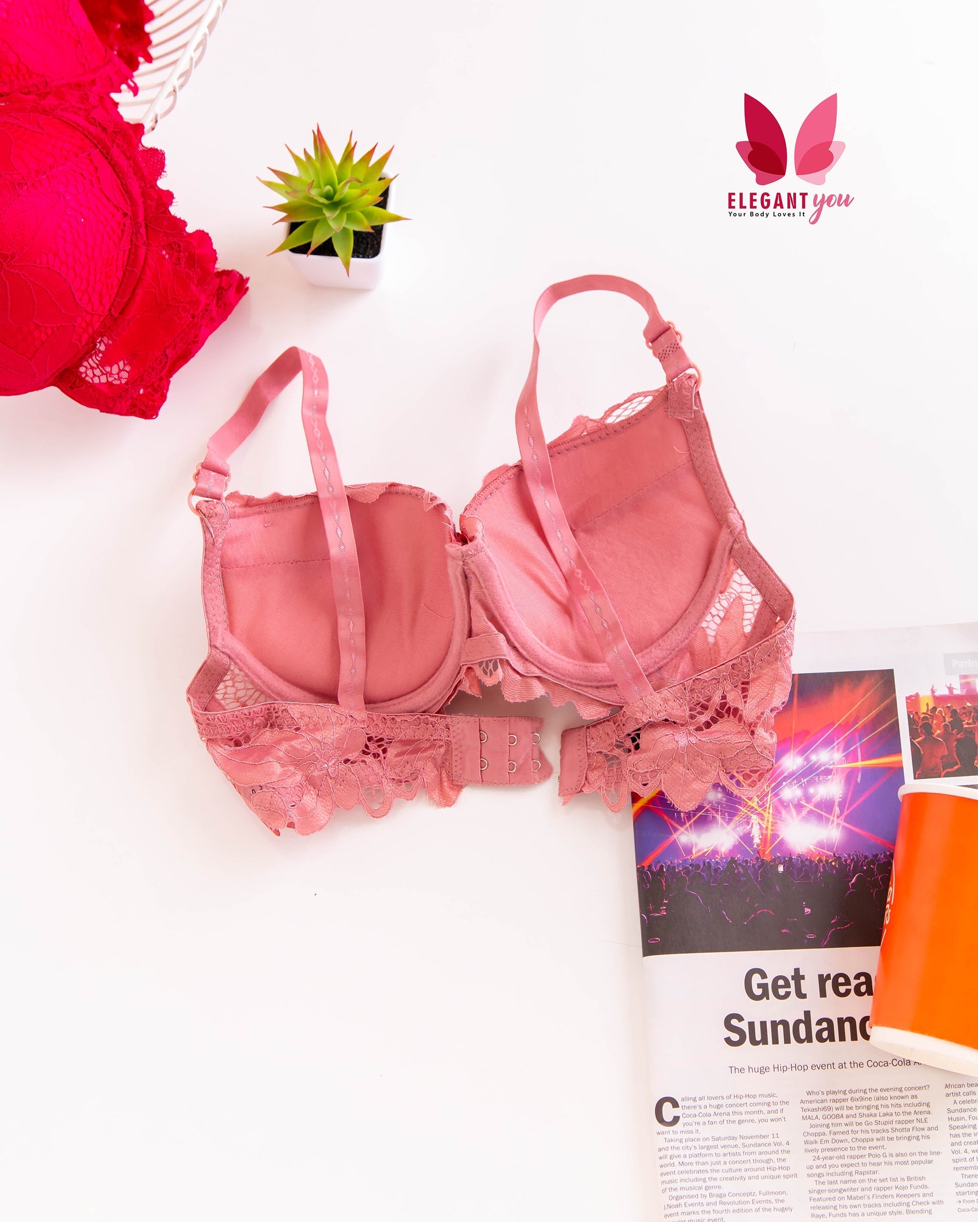 (32-38)a  Beautiful Double Padded Push-up Lace Bra (139)*