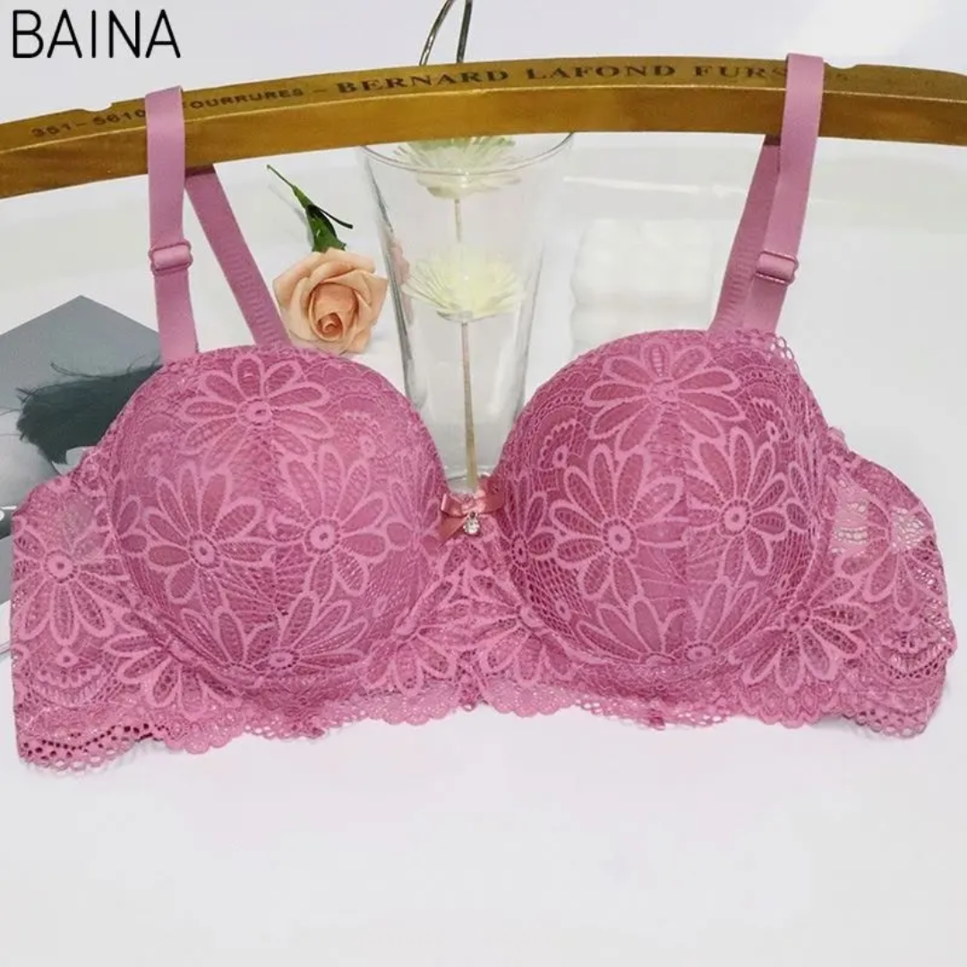 (36-42)B Elegant Padded Push-up Lace Bridal Bra( 164)*