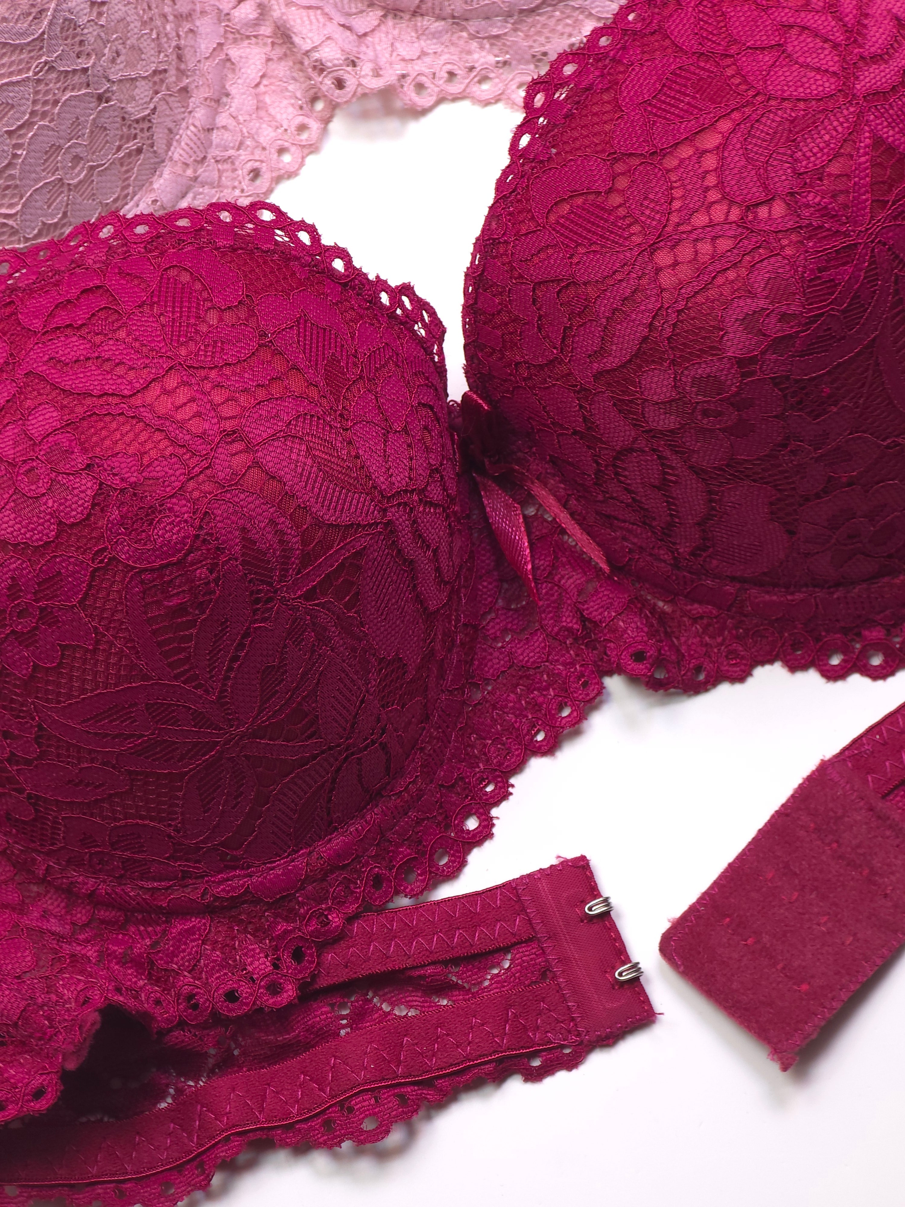(32-38)b Bridal Double Padded Push-up Lace bra (138)^