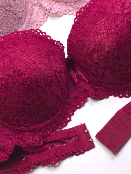 (32-38)b Bridal Double Padded Push-up Lace bra (138)^