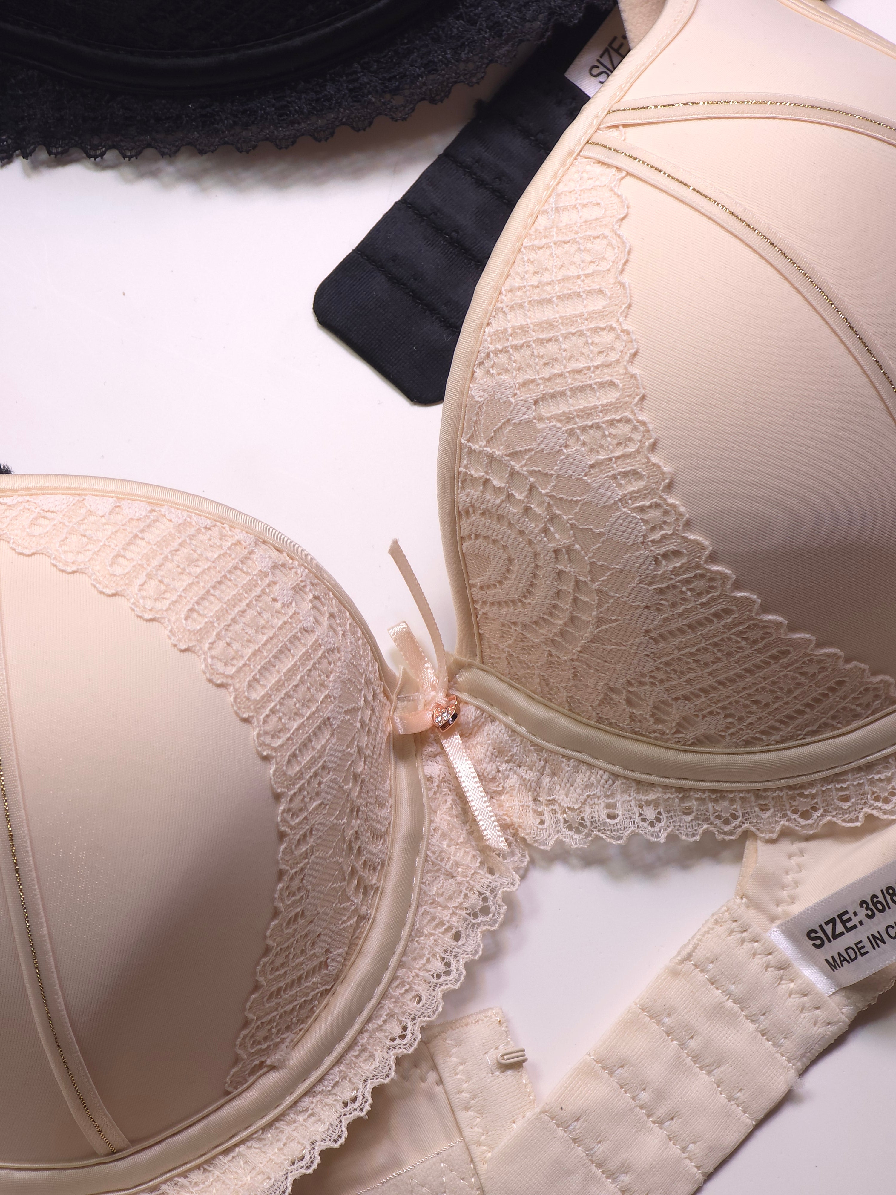 (36-42) C Cup Size Light Padded Under Wire Half cup lace bra (168)*