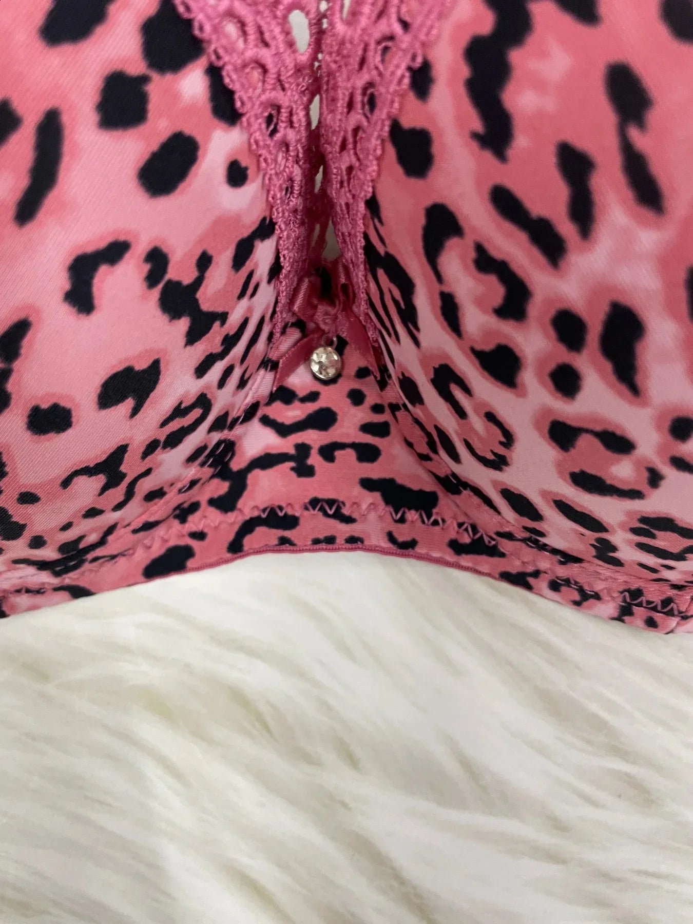 (36-42)C Leopard Print Thin Pad  C Cupsize  Wired Bra (145)*