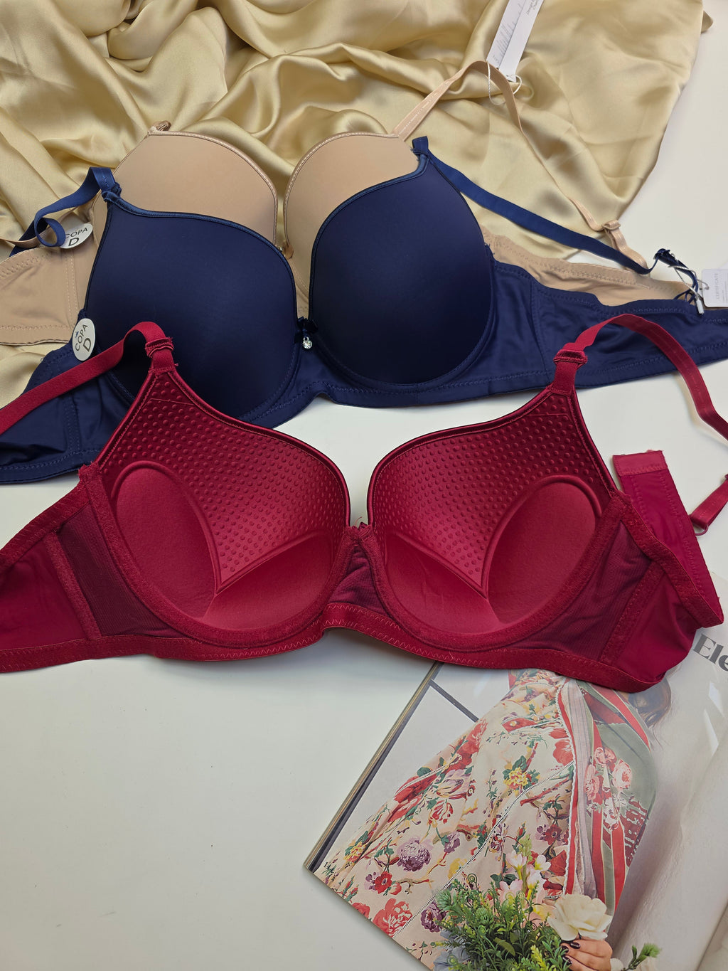 (38-44)D Plus Size Thin Pad Full Coverage Bra (157)*