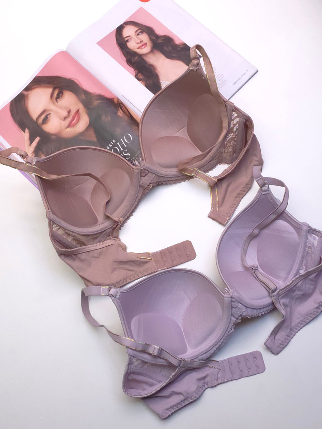 (36-42) C Cup Size Light Padded Under Wire Half cup lace bra (168)*