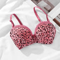 (36-42)C Leopard Print Thin Pad  C Cupsize  Wired Bra (145)*