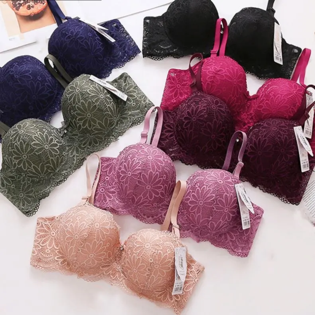 (36-42)B Elegant Padded Push-up Lace Bridal Bra( 164)*