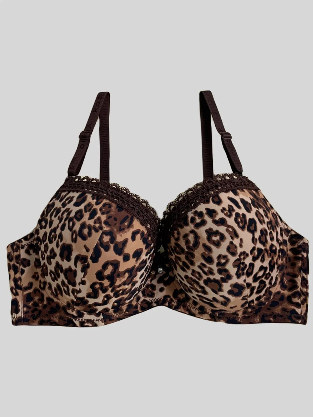 (36-42)C Leopard Print Thin Pad  C Cupsize  Wired Bra (145)*