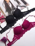 (34-40)B Elegant Double Padded Push-up Lace Bridal Bra (148)*