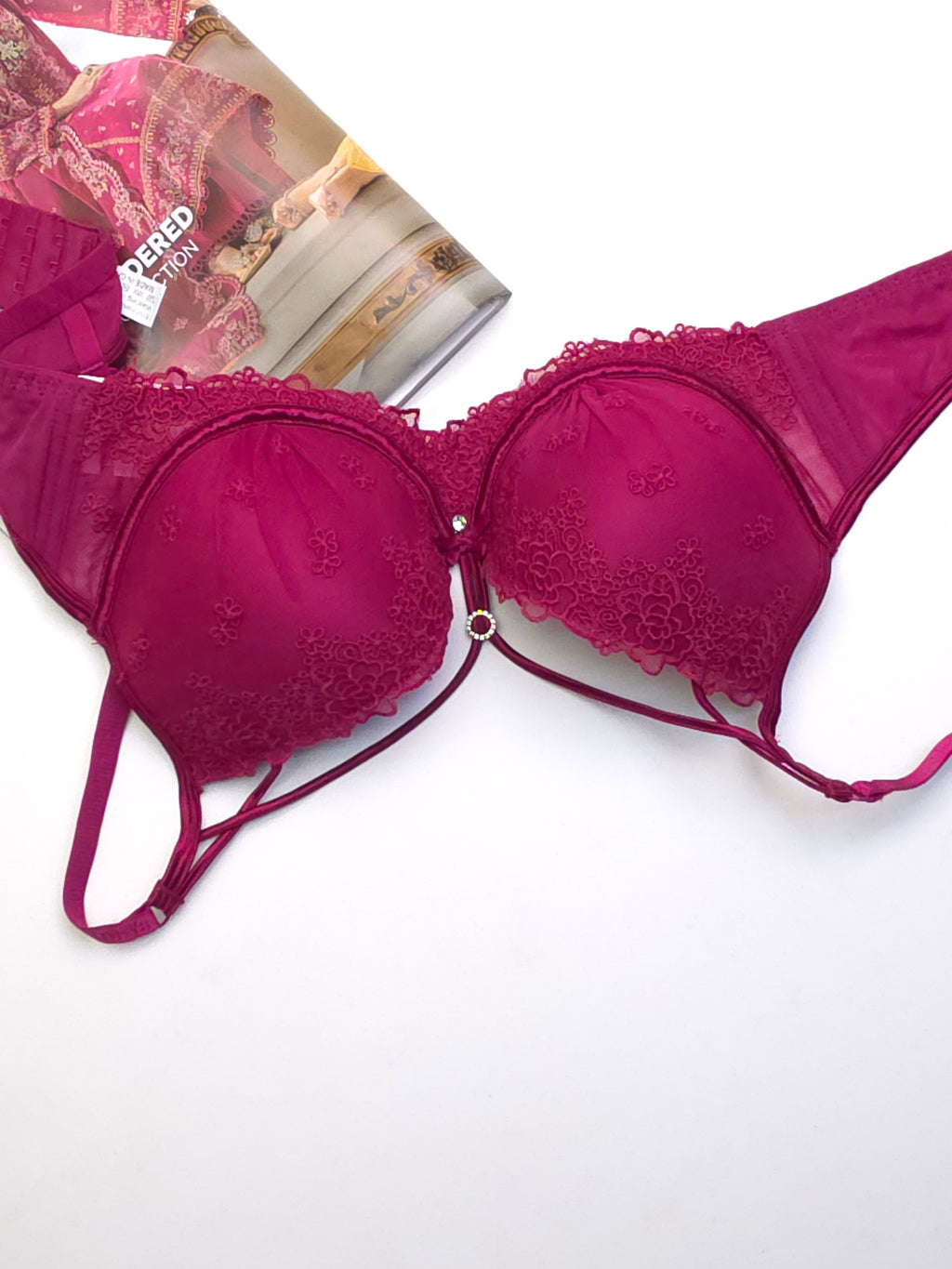 (36-42)C Double Strip Demi Cup Push-up Underwire Bra (163)*