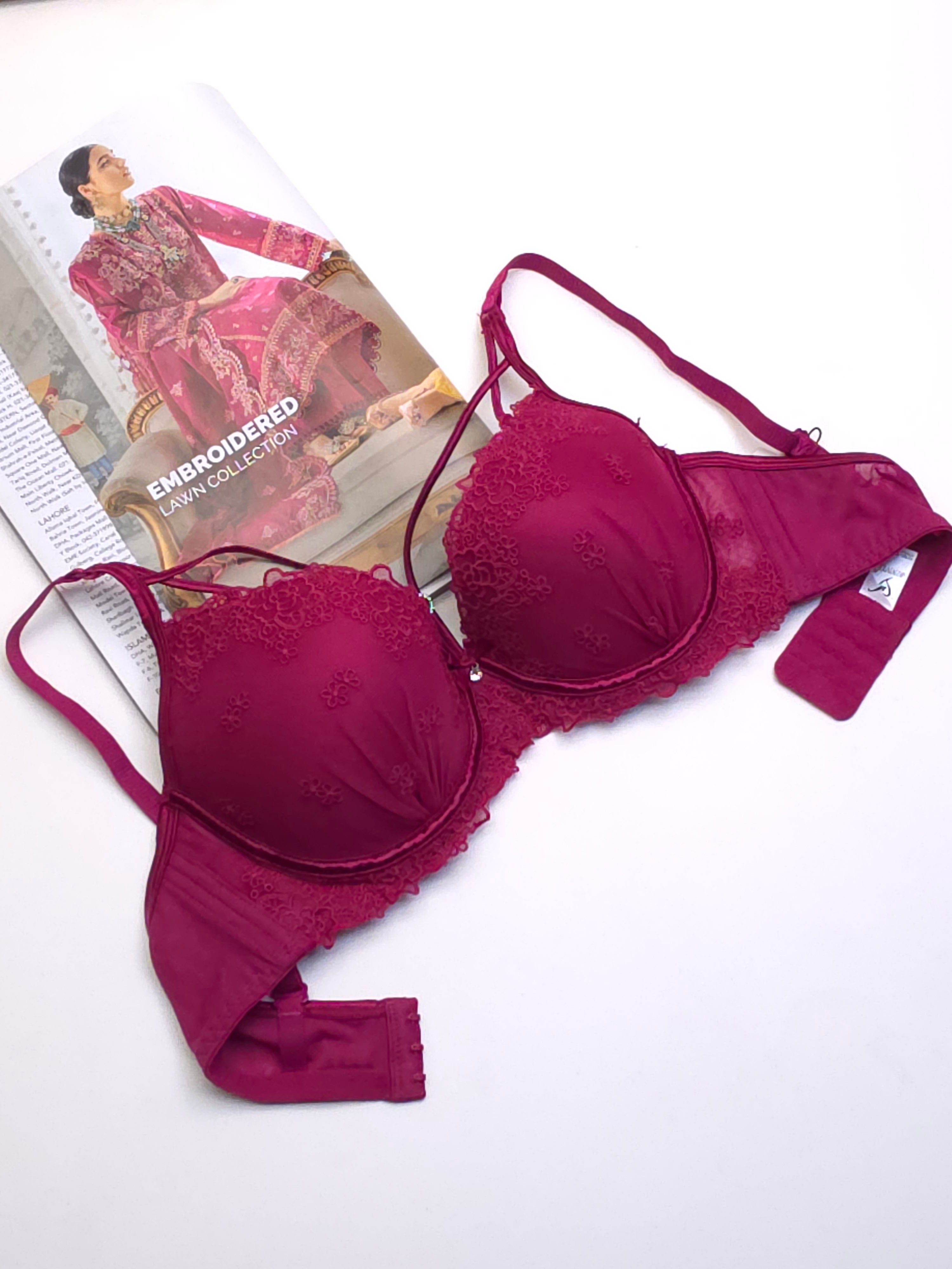 (36-42)C Double Strip Demi Cup Push-up Underwire Bra (163)*
